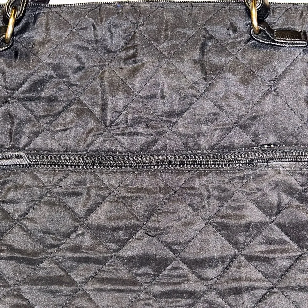 Black Quilted Lightweight Duffle Bag